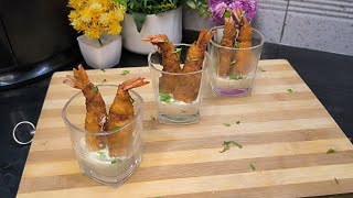 special prawns fry  with cheese sauce recipe  crispy prawns recipe shrimp tempura recipe .