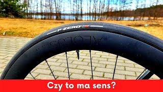 Wąskie opony szosowe montuję na szerokie koła karbonowe AERO w systemie Tubeless Ready 🤔