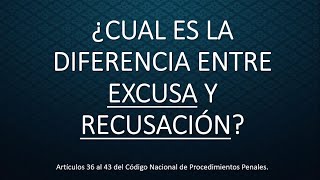 ¿Cuál es la diferencia entre Excusa y Recusación?