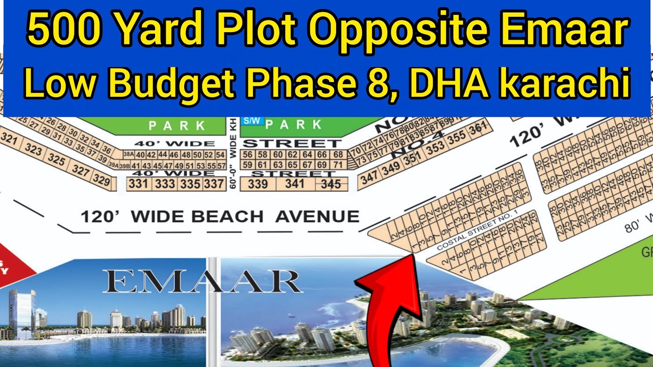 500 Yard Low Budget Plot For Sale Opposite Emaar Phase 8 DHA Karachi 03002167666