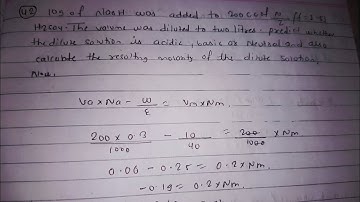 10g of NaoH was added to 200cc of N/2(f=1.5)H2So4. The volume was diluted to 2L . predict whether