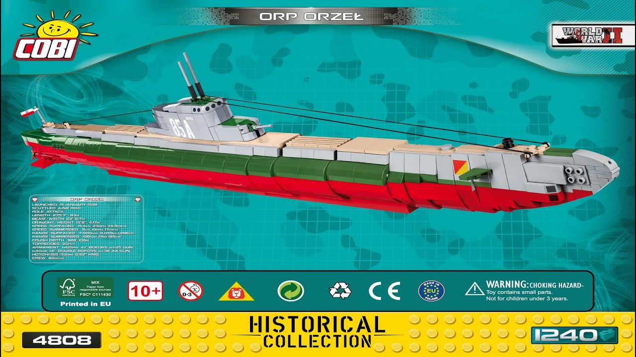 Cobi Instructions | Small Army / WW2 | 4808 | ORP Oreł / Eagle