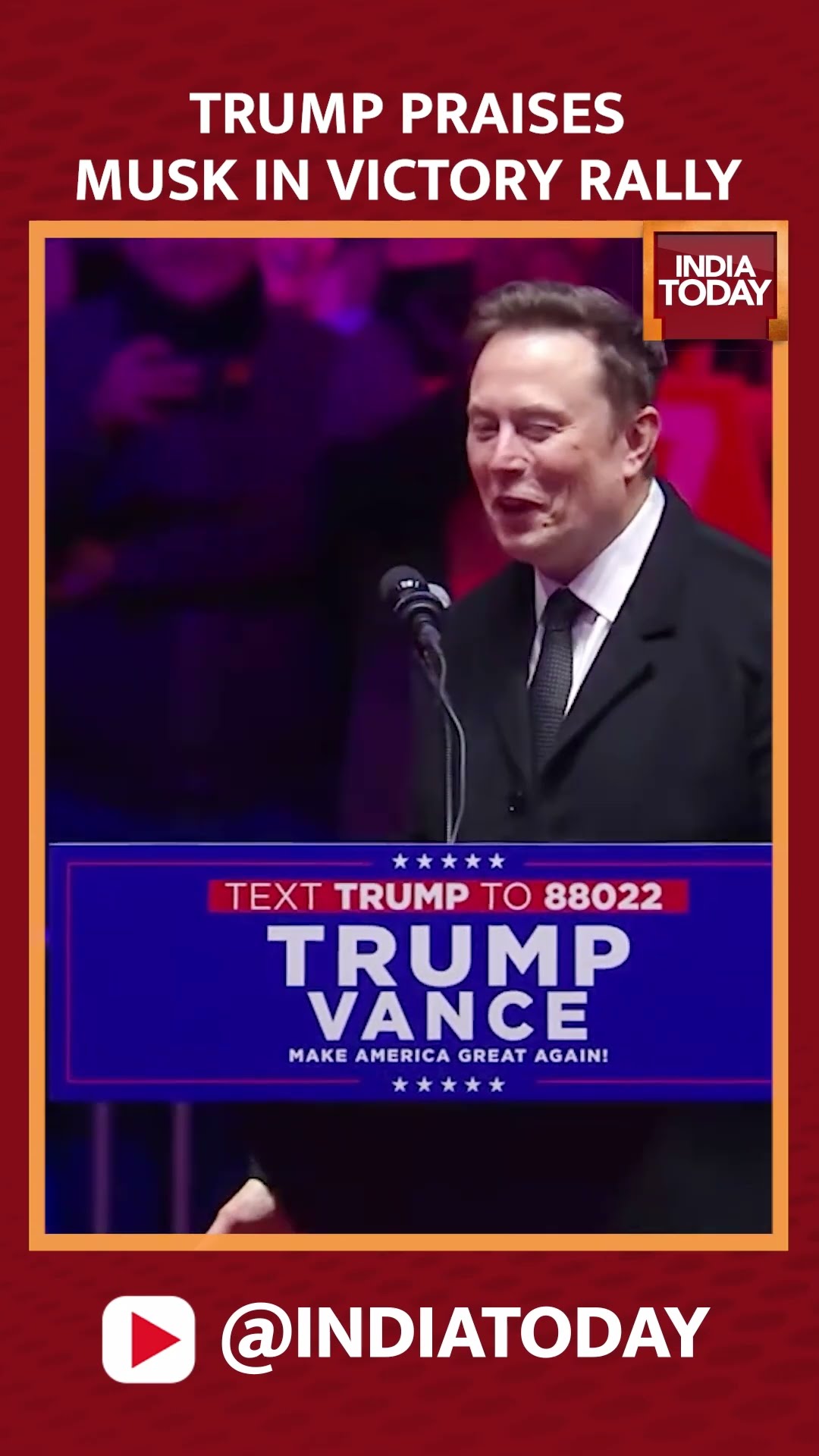 Donald Trump takes a moment to praise Elon Musk at pre-inauguration rally
