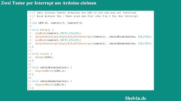 Arduino Tutorial #4 - Zwei Taster per Interrupt einlesen