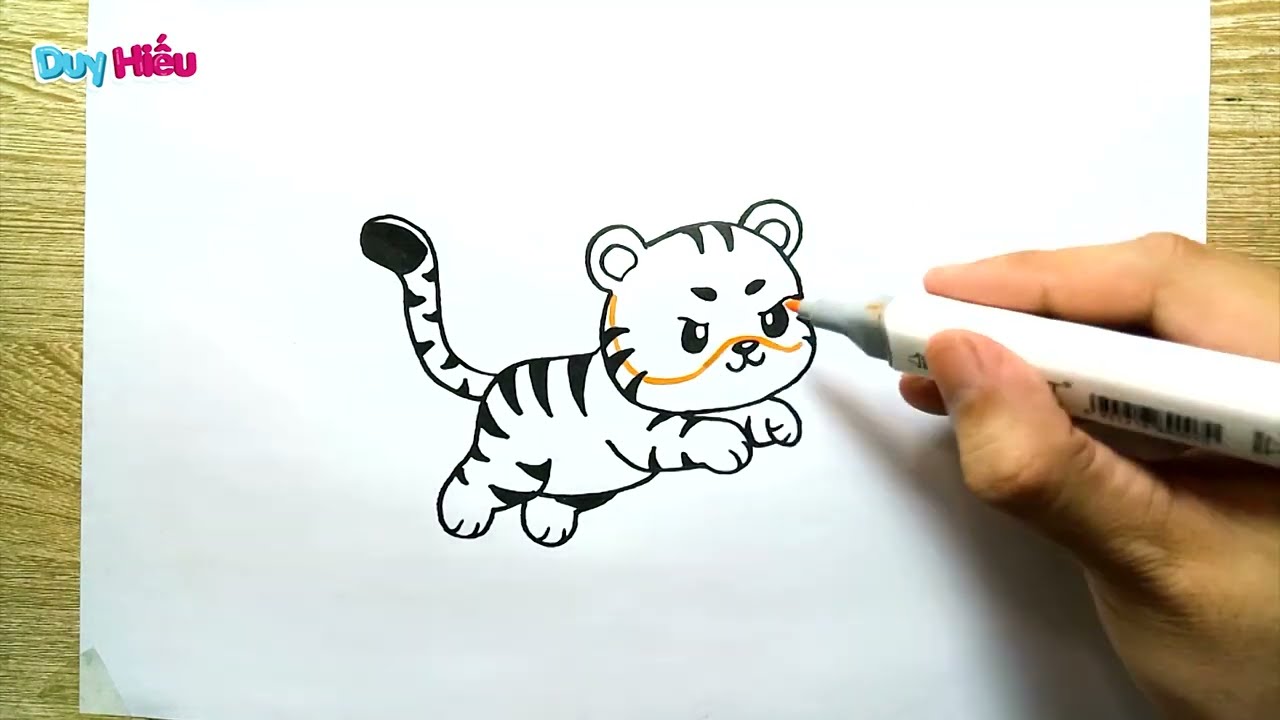 How to draw a simple tiger - The most beautiful tiger drawing ...