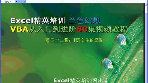 兰色幻想VBA从入门到进阶 80集 第52集 TXT文件读取
