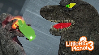 LittleBIGPlanet 3 - GODZILLA ATTACKS...AGAIN! [Railway Destruction Survival] - PS4