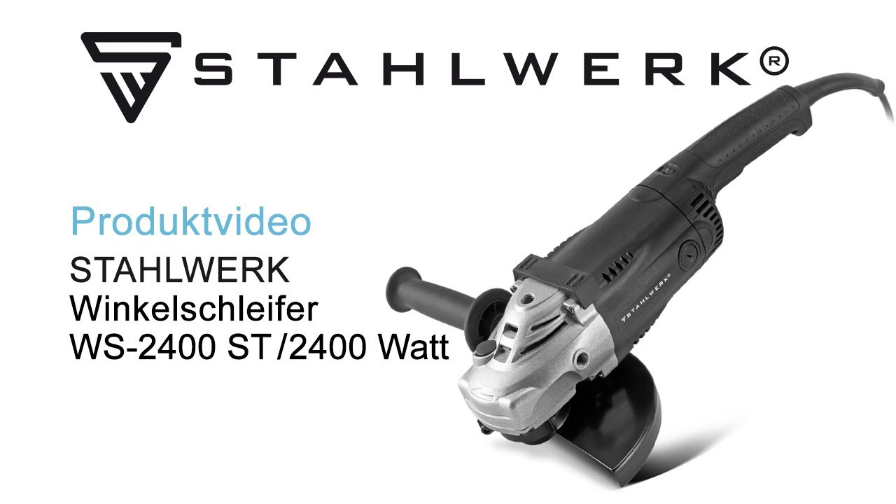 STAHLWERK WS-2400 ST Winkelschleifer 230 mm mit 2.400 Watt Drehzahl von  2.000 - 8.000 U/min - YouTube