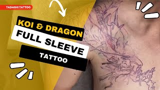 Dragon tattoo full Sleeve and Chest by Trung Tadashi Artist - Amazing freehand skills (Full Sleeve)