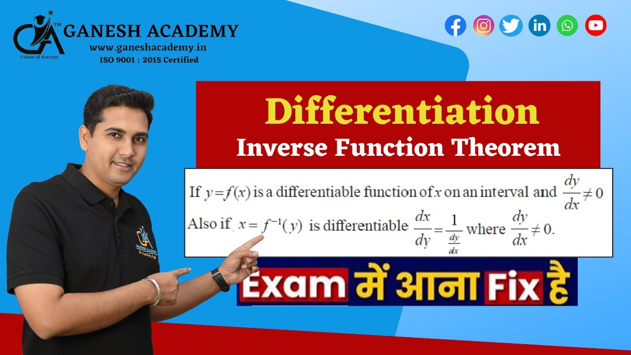 Differentiation Theorem (Inverse Function) - YouTube