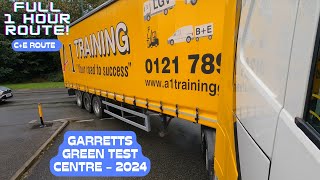 Full 1-Hour C+E Route from DVSA Garrets Green Test Centre