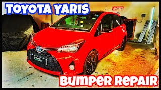 Toyota Yaris bumper repair 3 stage pearl