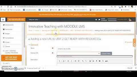 How to add an external link in MOODLE LMS?