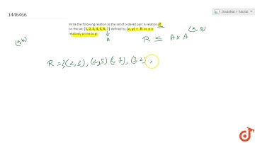 Write the following relation as the set of ordered pair: A relation `R` on the set `{1,2,3,4,5
