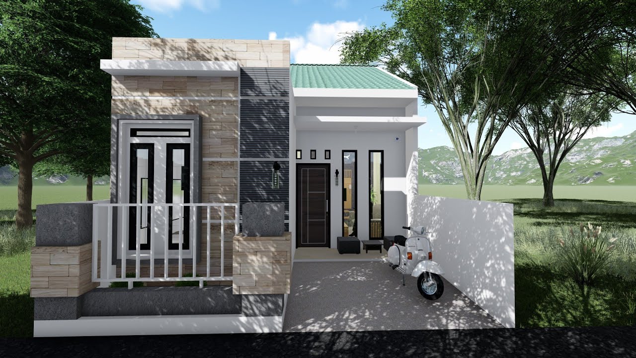 DESAIN RUMAH 6x10 meter 2 kamar tidur - YouTube