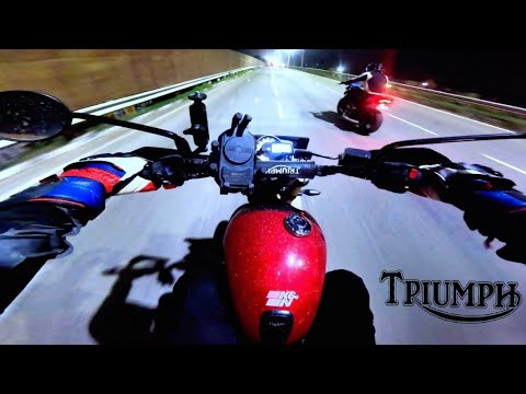 Night Ride on Triumph Scrambler 400 X | Pure Exhaust Sound