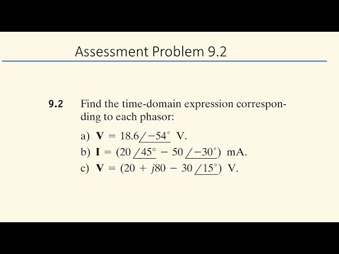 Assessment Problem 9.2 (Nilsson Riedel) Electric Circuits