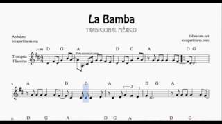La Bamba Partitura Fácil de Trompeta y Fliscorno Notas Bajas en Trompeta chords