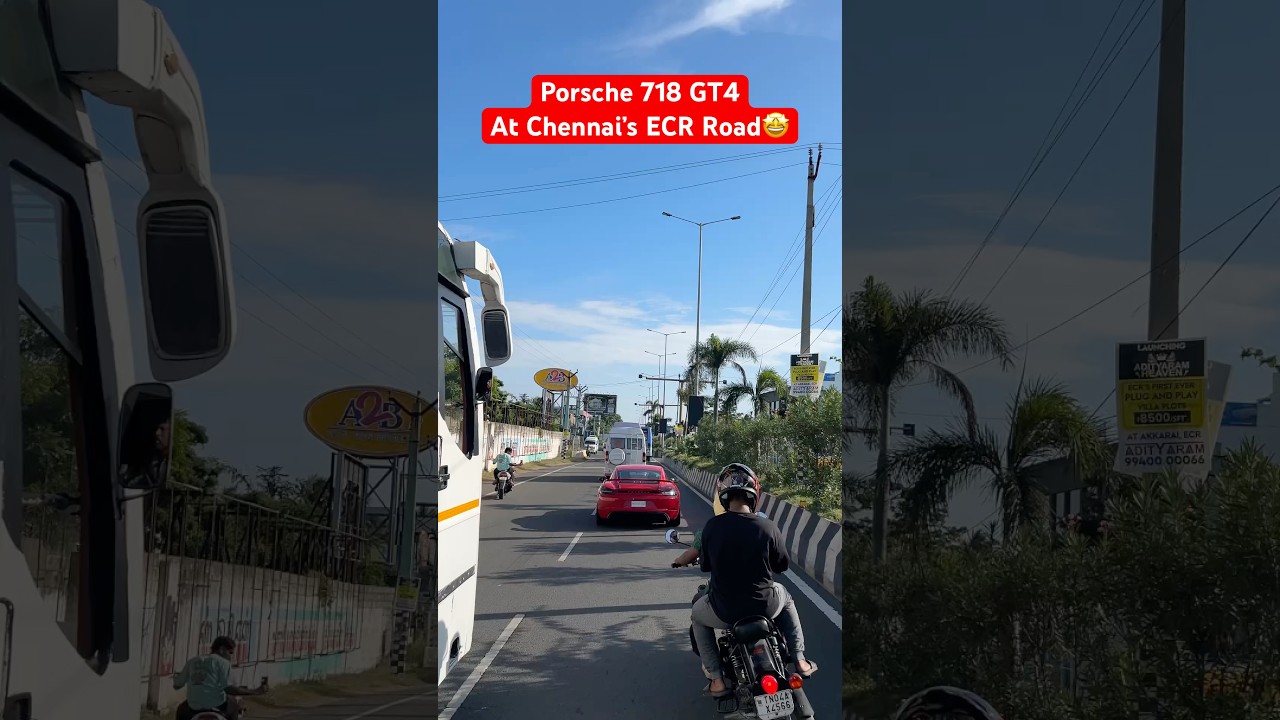 Porsche 718 GT4 At Chennai’s ECR Road🤩 