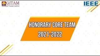Honorary Core Team 2021-2022 Ieee Student Branch Gitam