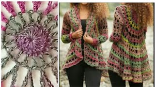 شرح باترون الجاكيت الدائري | crochet tutorial spring sun mandala vest