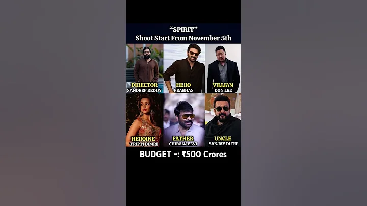 Spirit Movie Update ll #actor #prabhas #donlee #chiranjeevi #sanjaydutt #triptidimri #spiritmovie thumbnail