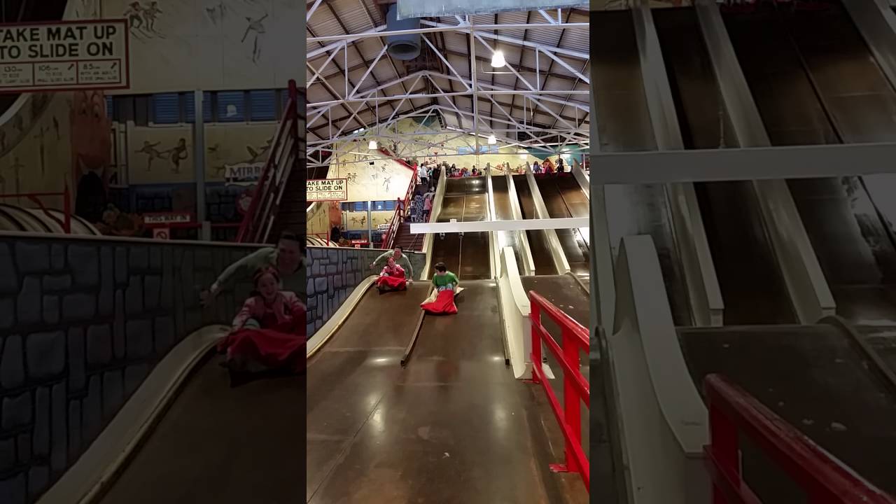 Easy indoor slide at Coney island Luna Park Sydney - YouTube