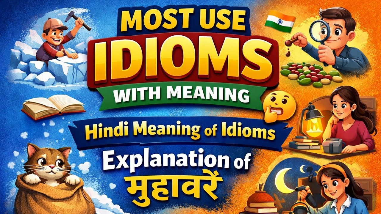 Most use Idioms with hindi meaning | Daily use Idioms | Idioms in ...