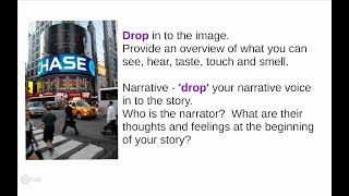 Drop, Shift, Zoom, Leave - a way to structure a writing to describe or narrate response