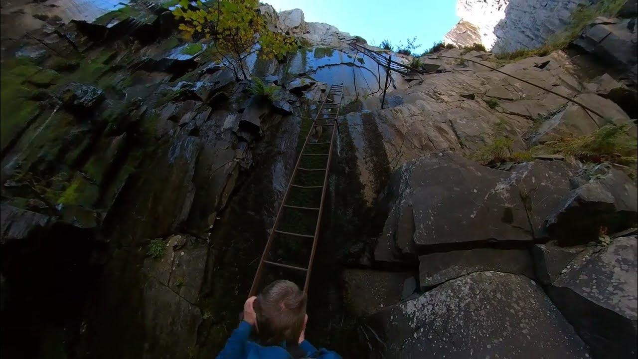 Ladders from the bottom of Mordor Dinorwic slate quarry YouTube