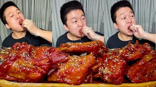 Spicy Chicken Wings, Full Of Chili Noodles | ASMR | Mukbang  | Chewing | No Talking