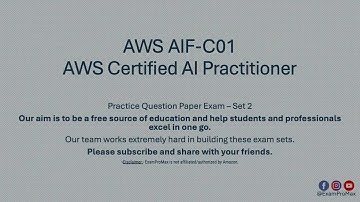 AWS AIF-C01 AI Practitioner Exam Set 2 #aws #awscertification #awsaipractitioner