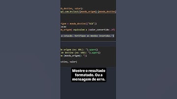 Conversor de Moedas em Tempo Real com Python | #shorts