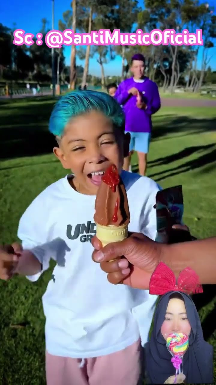 KASIH TOPPING ESKRIM ⁉️ enak gak ya ? @SantiMusicOficial #shorts #funny #dubbing