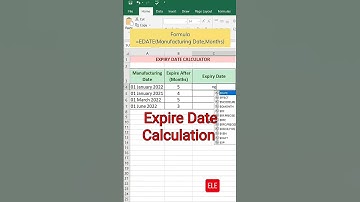 Expire Date calculation in Excel #shortvideo #excel #microsoftexcel #viralvideo #exceltips