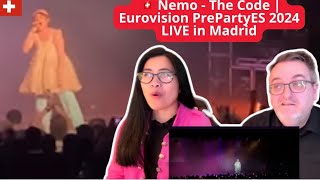 🇨🇭 Nemo - The Code | Eurovision PrePartyES 2024 LIVE in Madrid | 🇩🇰REACTION