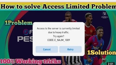 How to solve access to server is currently limited problem  ||why this problem & Solution pes2021