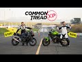$1000 Track Bike Showdown! 2009 Kawasaki Versys 650 vs. 2015 Honda CBR300R | Common Tread XP