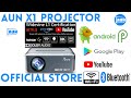 Aun x1 projector widevine l1 certified voice control remote dolby audio wifi bluetooth 8k decoding