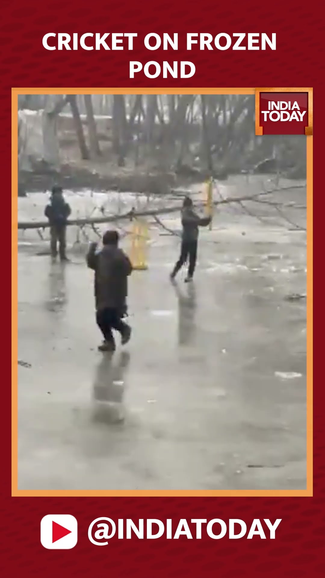 Kashmir's Frozen Pond Turns Into Cricket Field: Heartwarming Scenes Of Children Playing In Sopore