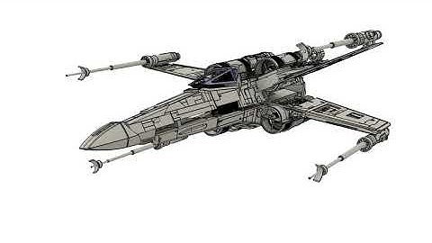 X-Wing CAD Model Explosion Animation