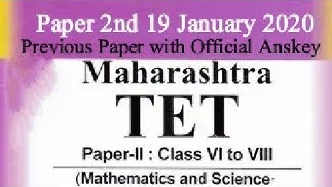 MahaTET Privious Paper 2nd 2019 Mathmatics Science Part 06