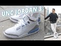 jordan retro 3 unc clothing