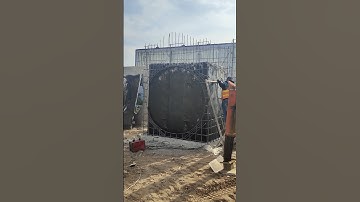 Install reinforcement bar and formwork of manhole