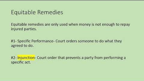 Equitable Remedies