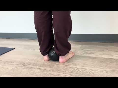 Heel raises with ball--Home exercise for Ankle Mobility