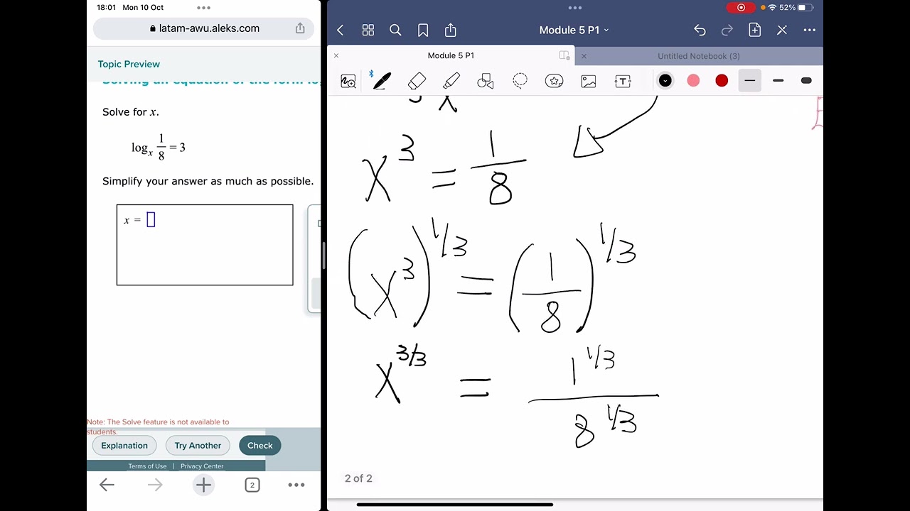 M5 - Solving an equation of the form logb a= c
