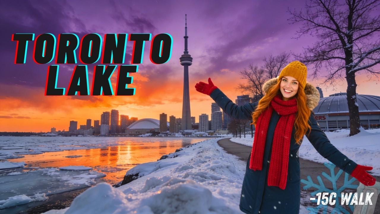 Toronto Lakefront Winter Walk | 4K Waterfront Tour (City Sounds)