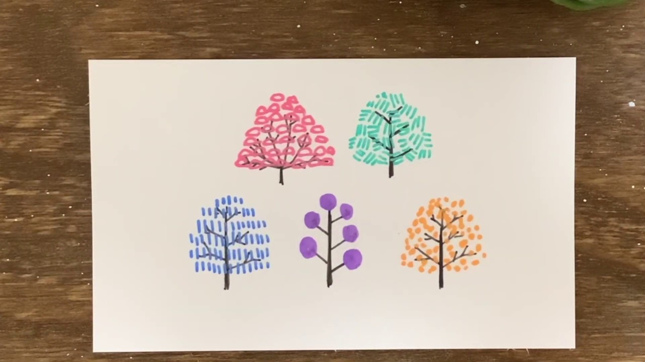ボールペンイラスト おしゃれな北欧風の木の描き方 初心者向け Youtube