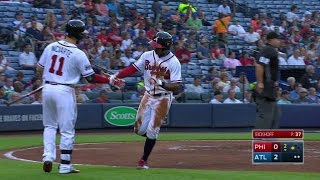 PHI@ATL: Markakis plates Smith with a sac fly in 2nd
